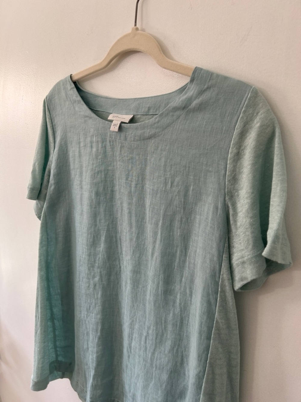 J.Jill Love Linen Top Women’s S Green Lightweight Flowy Short Sleeve Casual - Picture 8 of 14